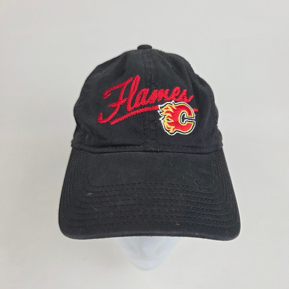 Adidas Calgary Flames NHL Hat Mens Black Adjustable Strapback Baseball Cap OSFA